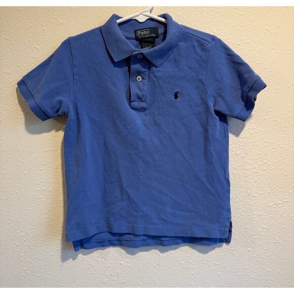 Polo Ralph Lauren 3T - 4T Collared Short Sleeve‎ Boys Shorts Blue Brown Striped - Picture 4 of 7